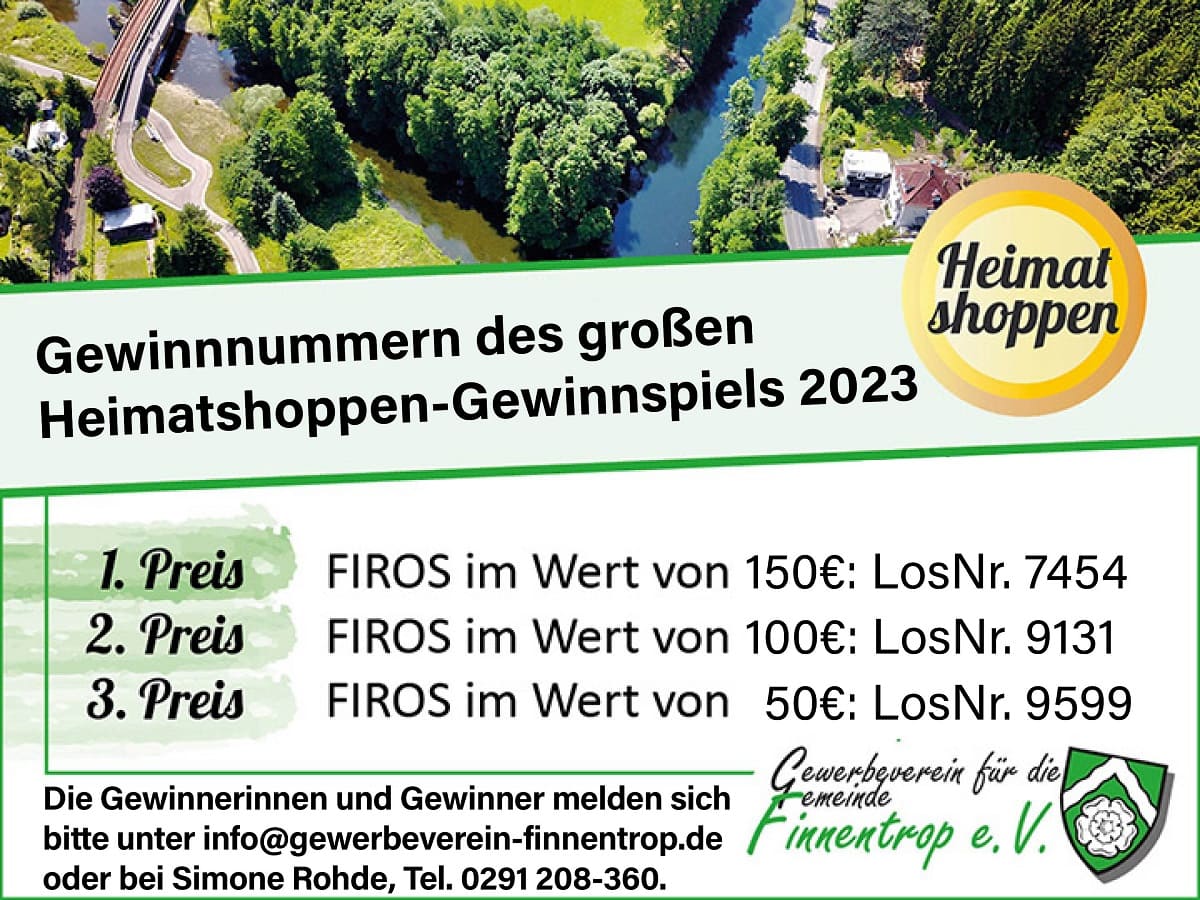 Gewinnzahlen HeimatShoppen 2023